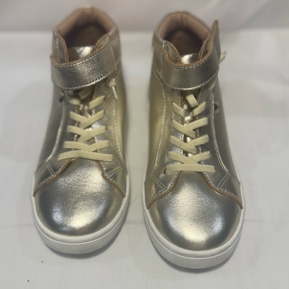 Old Soles Gold High-Top Sneakers with Metallic Finish - Picture 2 of 5